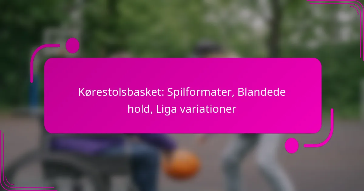 Kørestolsbasket: Spilformater, Blandede hold, Liga variationer