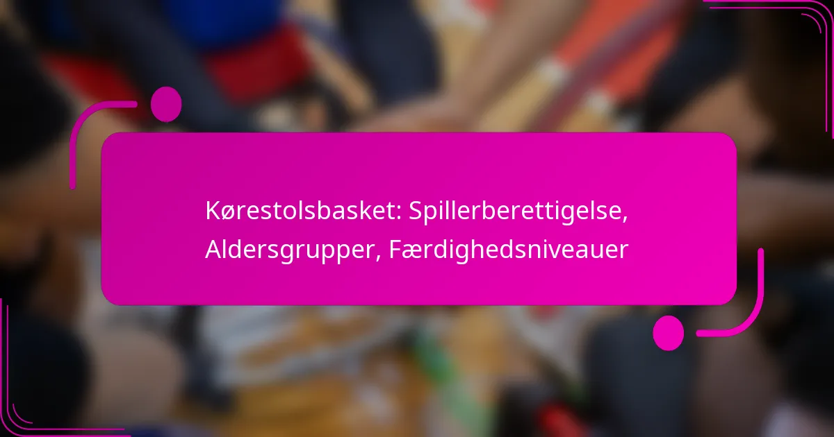Kørestolsbasket: Spillerberettigelse, Aldersgrupper, Færdighedsniveauer