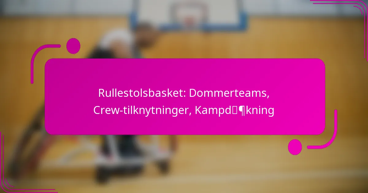 Rullestolsbasket: Dommerteams, Crew-tilknytninger, Kampdækning
