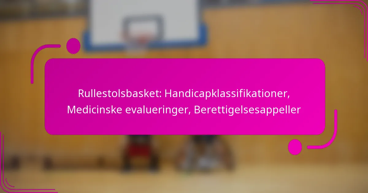 Rullestolsbasket: Handicapklassifikationer, Medicinske evalueringer, Berettigelsesappeller