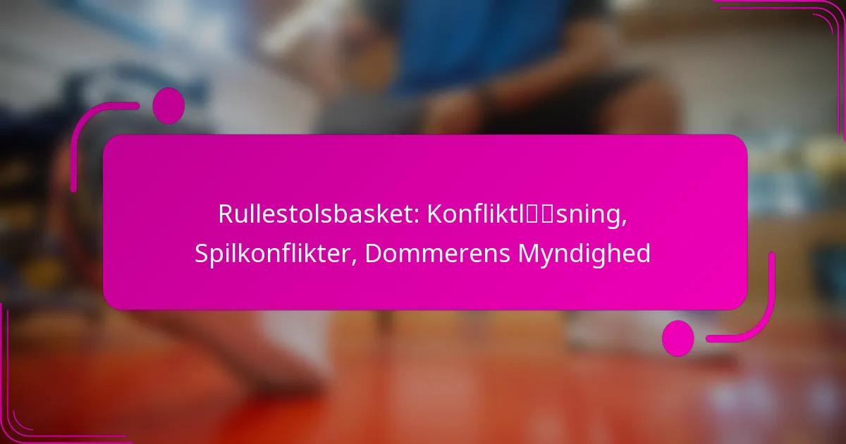 Rullestolsbasket: Konfliktløsning, Spilkonflikter, Dommerens Myndighed