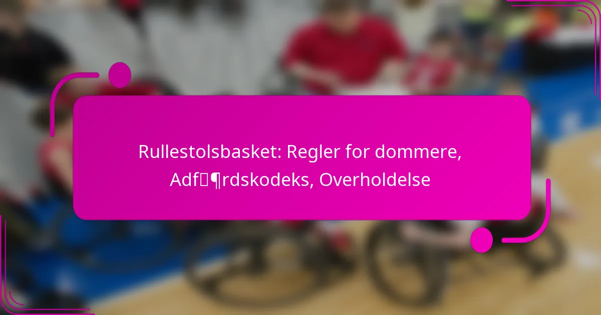 Rullestolsbasket: Regler for dommere, Adfærdskodeks, Overholdelse