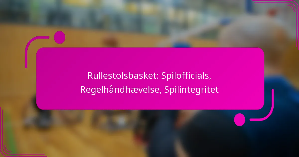 Rullestolsbasket: Spilofficials, Regelhåndhævelse, Spilintegritet
