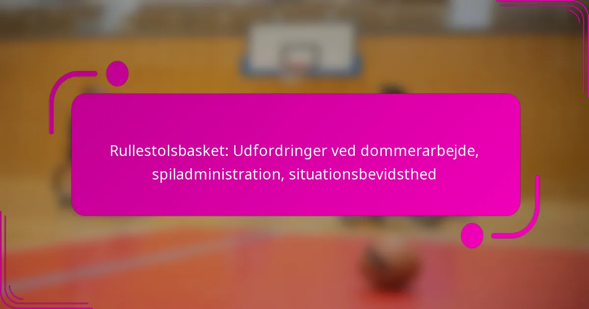 Rullestolsbasket: Udfordringer ved dommerarbejde, spiladministration, situationsbevidsthed