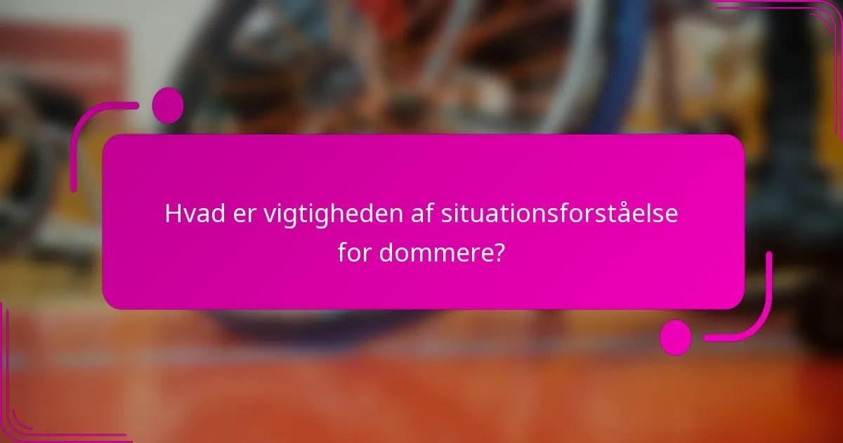Hvad er vigtigheden af situationsforståelse for dommere?