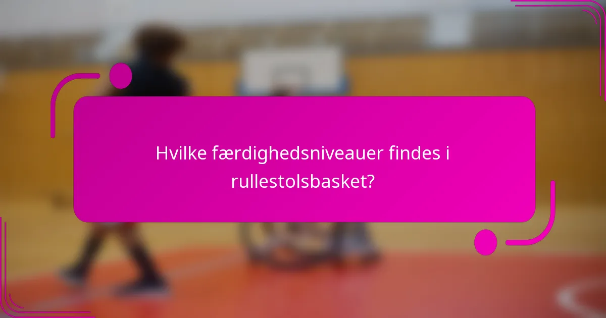 Hvilke færdighedsniveauer findes i rullestolsbasket?