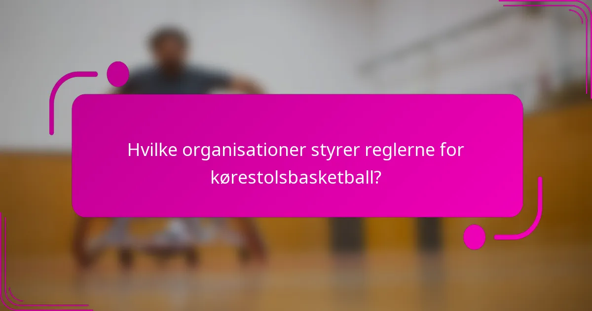 Hvilke organisationer styrer reglerne for kørestolsbasketball?
