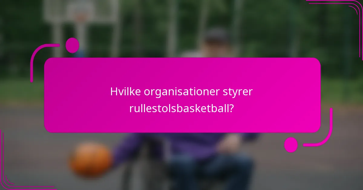 Hvilke organisationer styrer rullestolsbasketball?