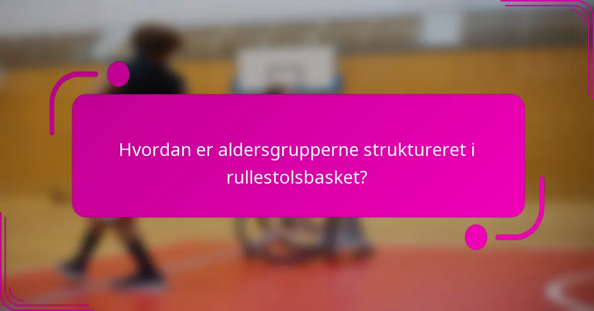 Hvordan er aldersgrupperne struktureret i rullestolsbasket?